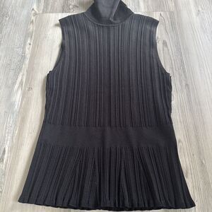NWT White House Black Market Ribbed Turtleneck Sleeveless Peplem Top Small ($89)